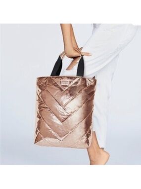 Victoria's Secret NWT 2017 rose gold quilted limited edition tote bag purse